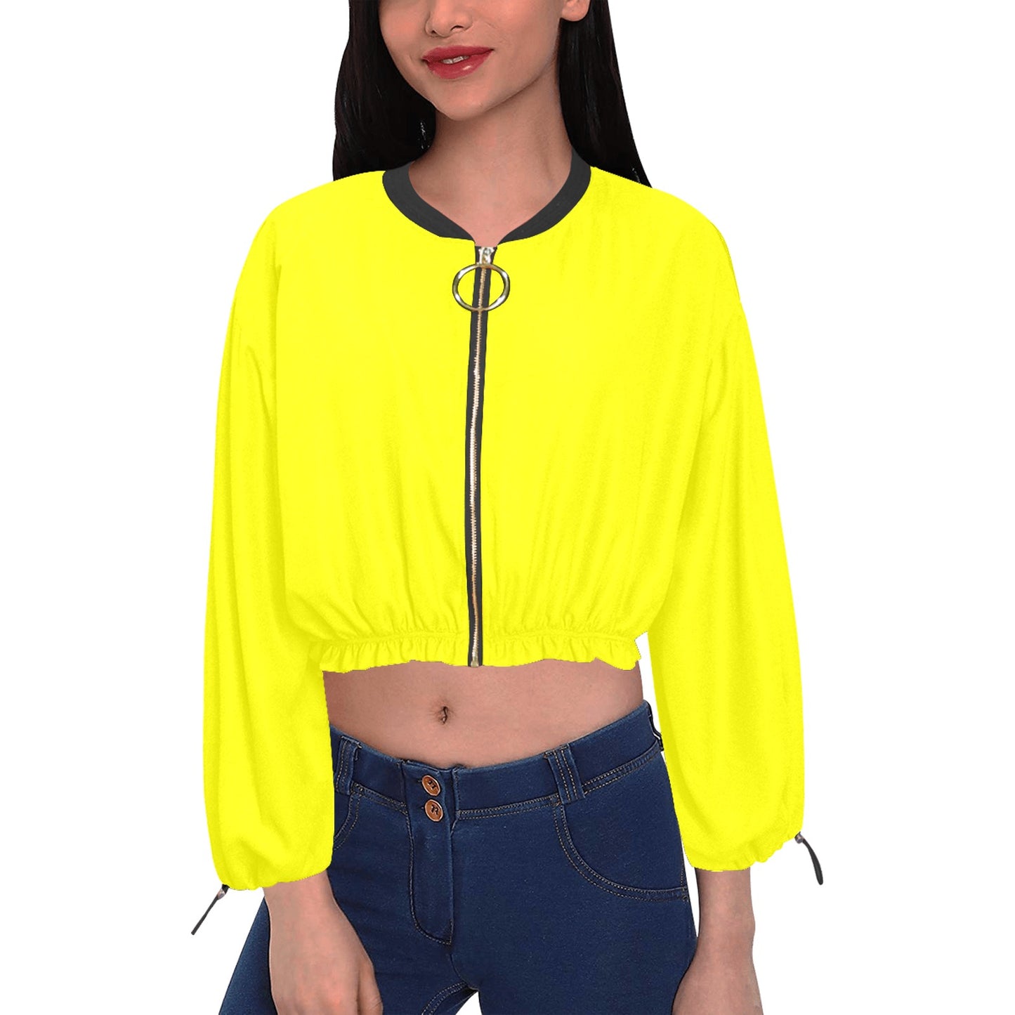 Day Glow Solids Chiffon Cropped Jacket