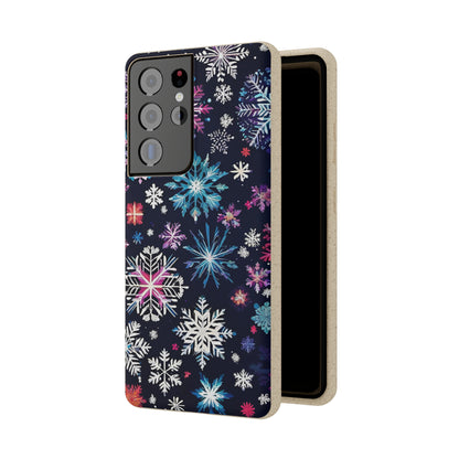 Elegant Snowflakes EcoElegance Biodegradable Cases 🌱