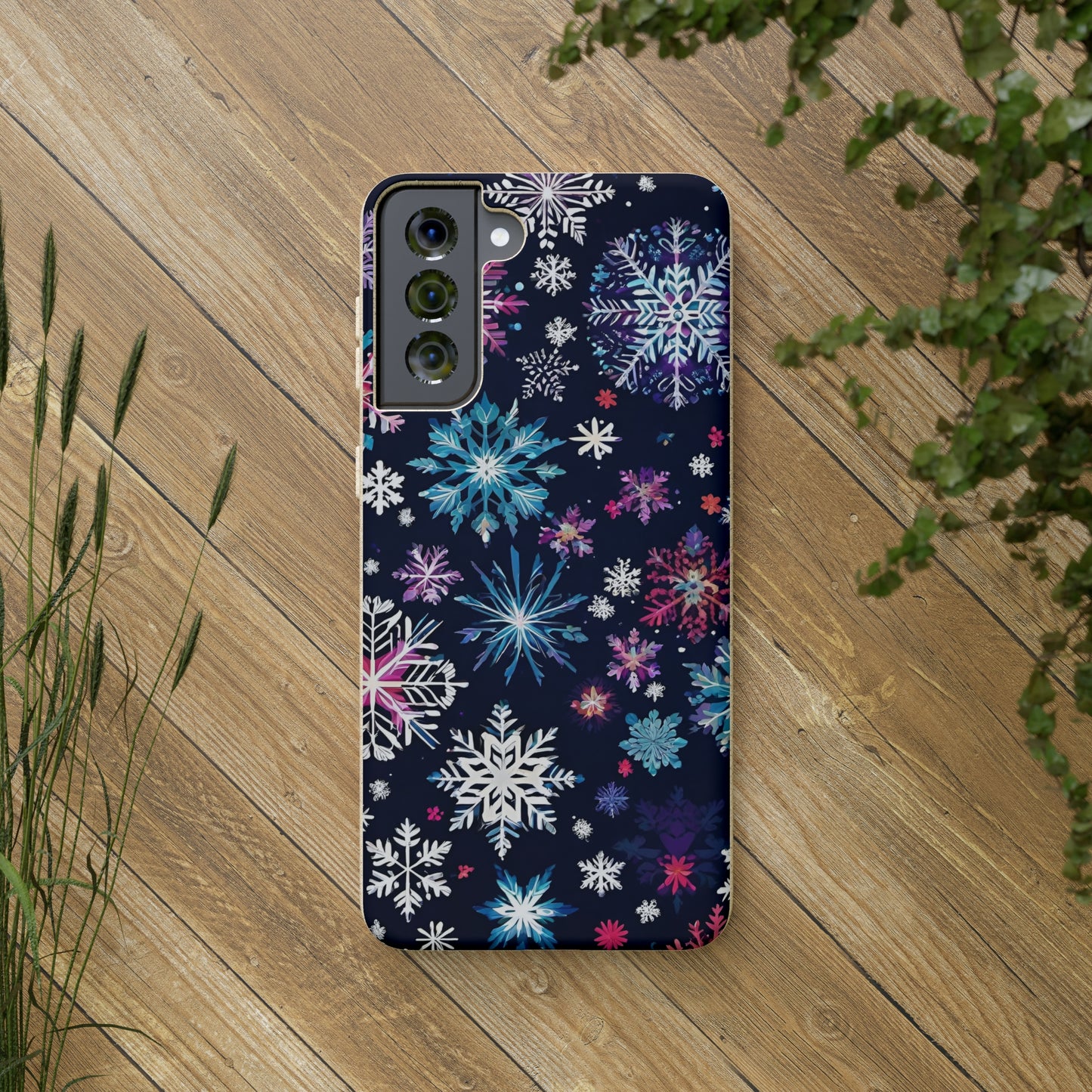 Elegant Snowflakes EcoElegance Biodegradable Cases 🌱