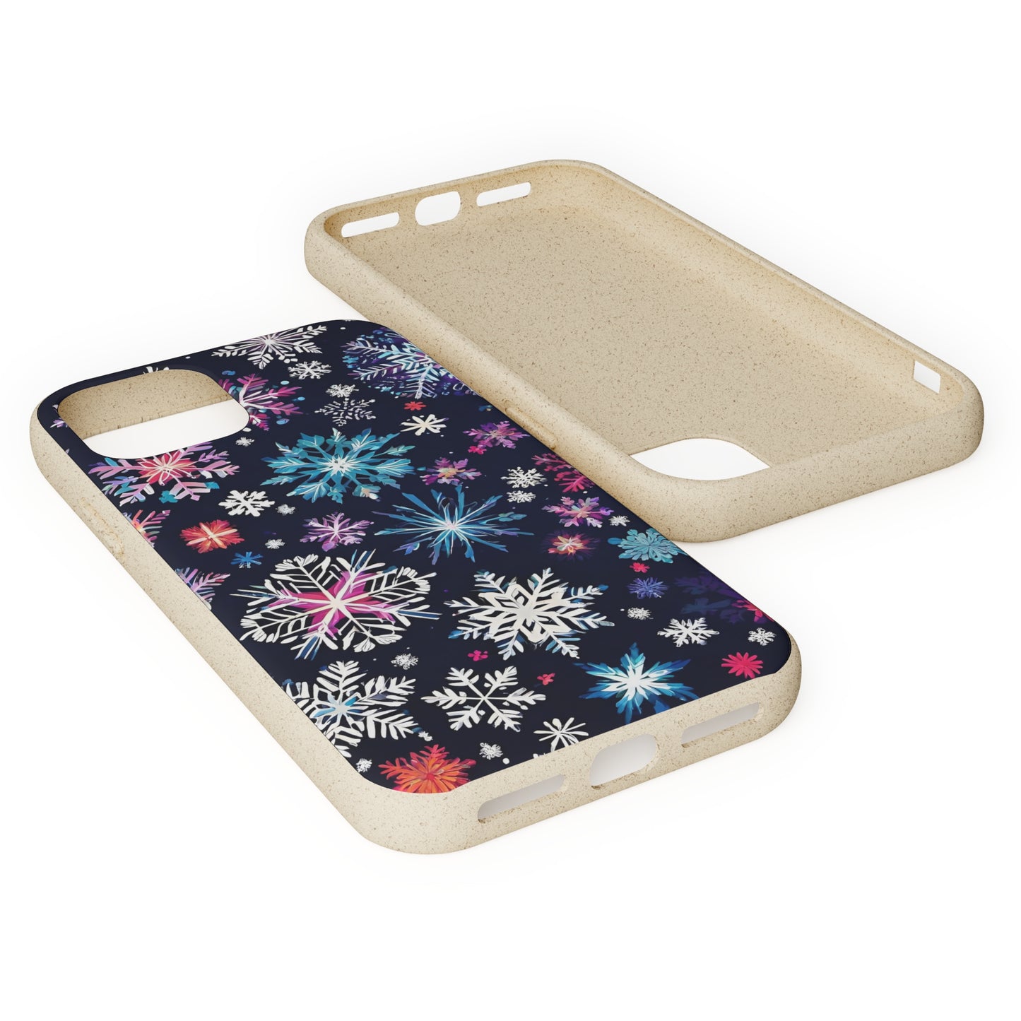 Elegant Snowflakes EcoElegance Biodegradable Cases 🌱