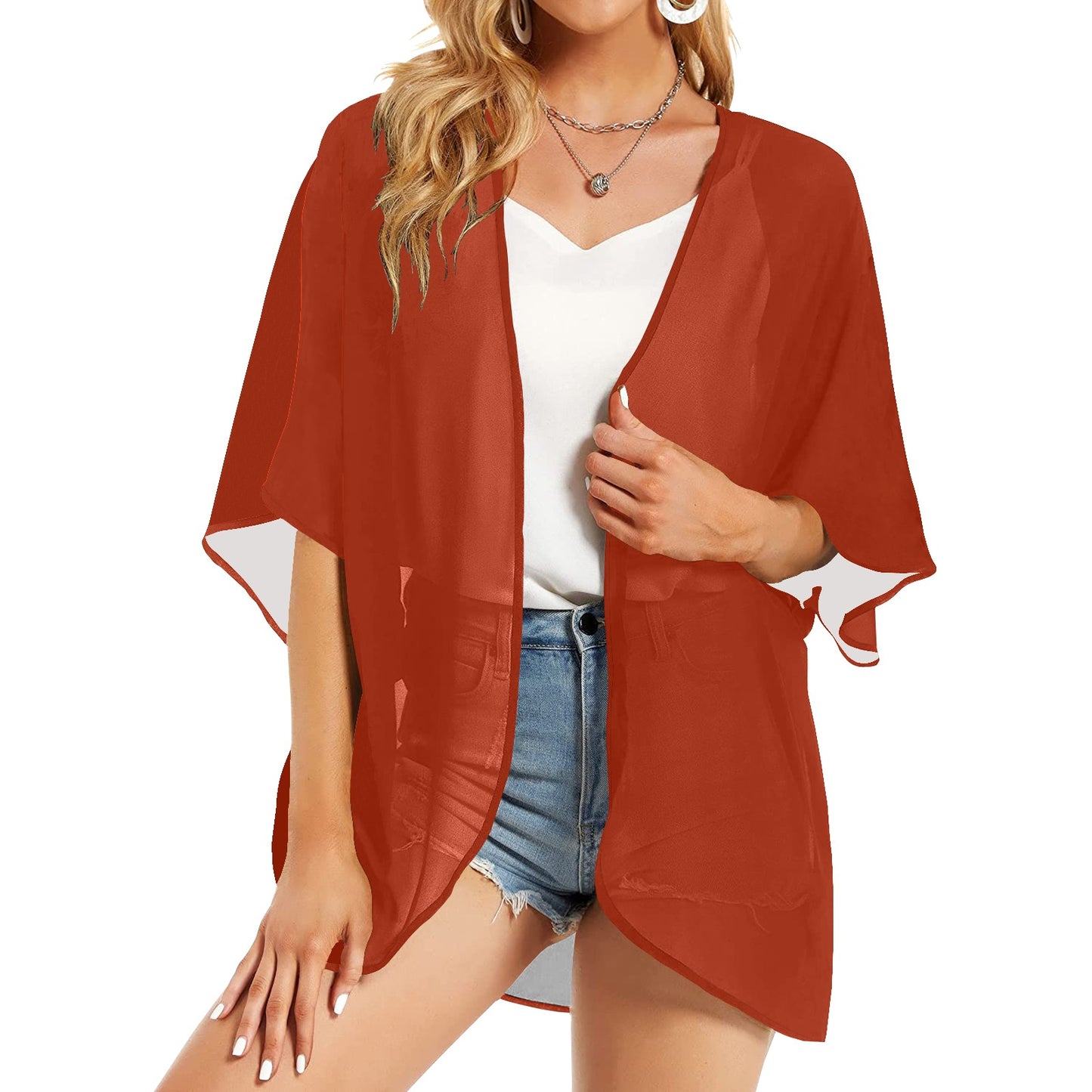 Solid Colors Chiffon Cardigan