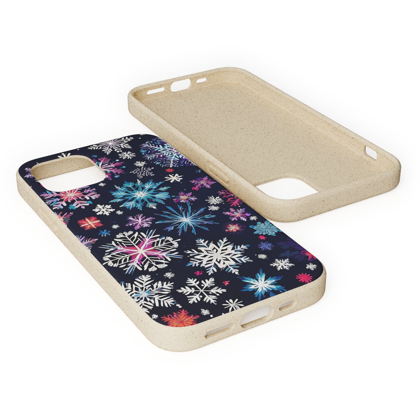 Elegant Snowflakes EcoElegance Biodegradable Cases 🌱