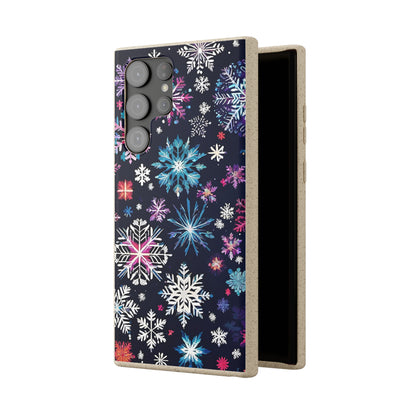 Elegant Snowflakes EcoElegance Biodegradable Cases 🌱