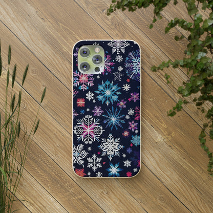 Elegant Snowflakes EcoElegance Biodegradable Cases 🌱