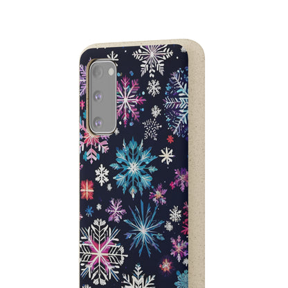 Elegant Snowflakes EcoElegance Biodegradable Cases 🌱