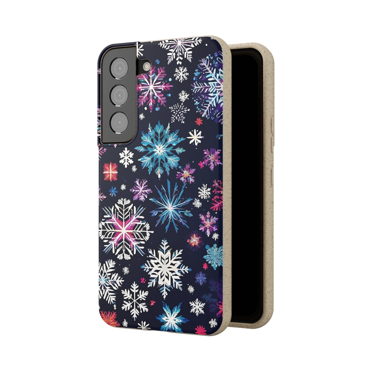 Elegant Snowflakes EcoElegance Biodegradable Cases 🌱