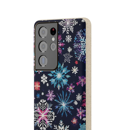 Elegant Snowflakes EcoElegance Biodegradable Cases 🌱