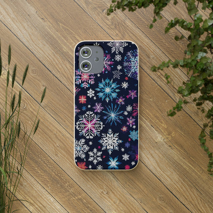 Elegant Snowflakes EcoElegance Biodegradable Cases 🌱