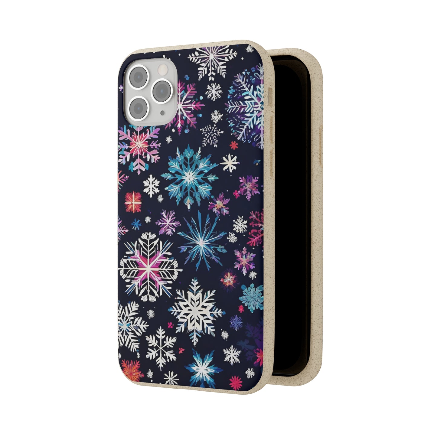 Elegant Snowflakes EcoElegance Biodegradable Cases 🌱