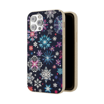 Elegant Snowflakes EcoElegance Biodegradable Cases 🌱