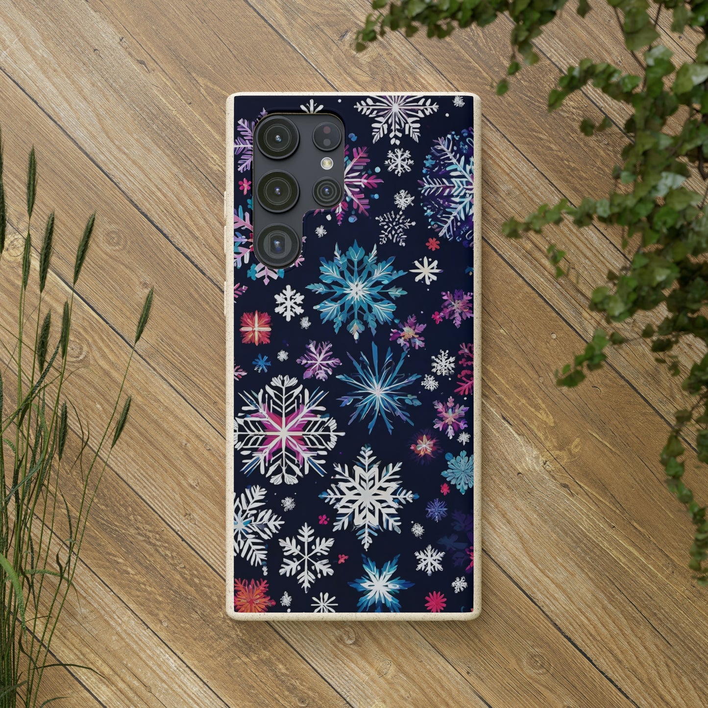 Elegant Snowflakes EcoElegance Biodegradable Cases 🌱