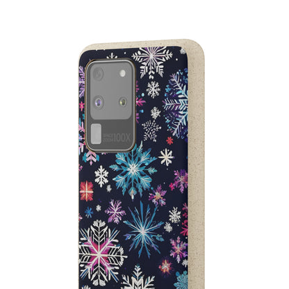 Elegant Snowflakes EcoElegance Biodegradable Cases 🌱