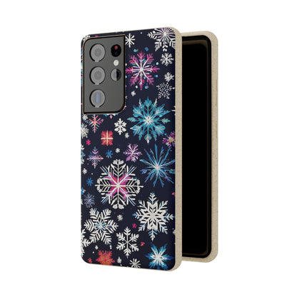 Elegant Snowflakes EcoElegance Biodegradable Cases 🌱