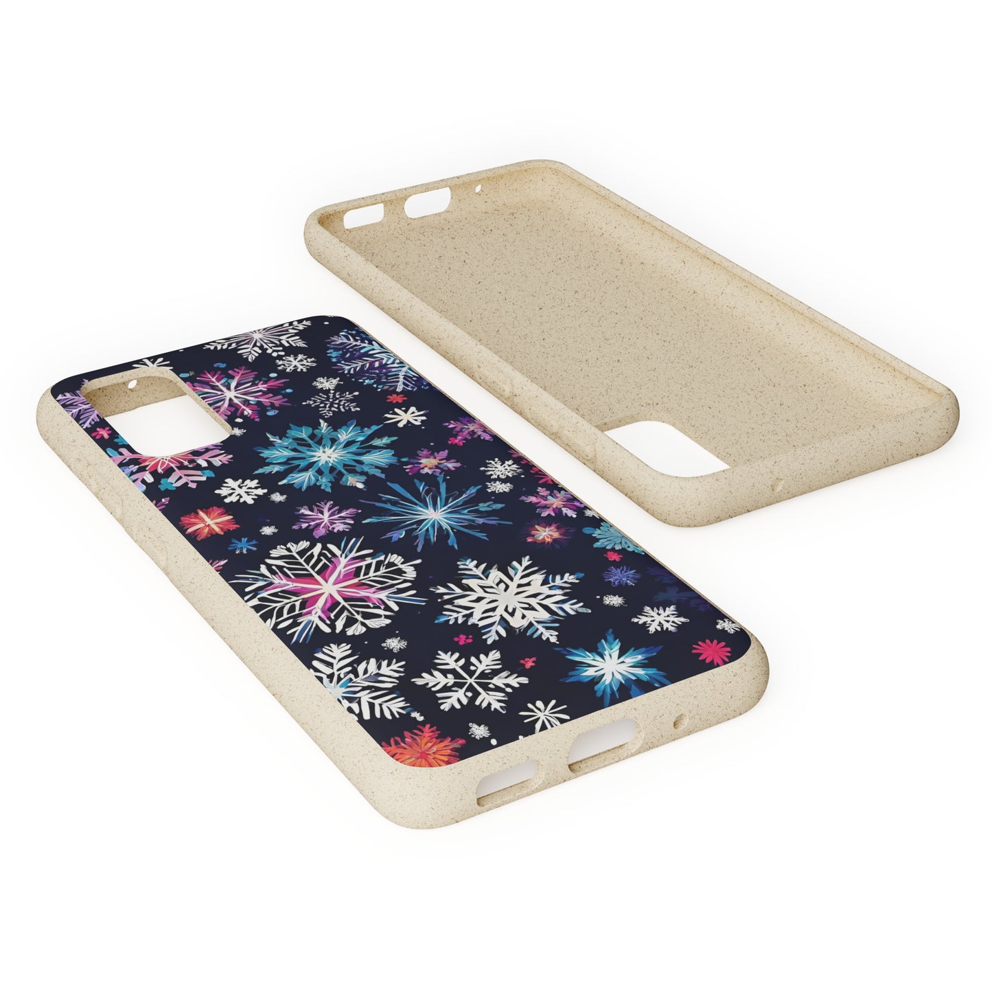 Elegant Snowflakes EcoElegance Biodegradable Cases 🌱