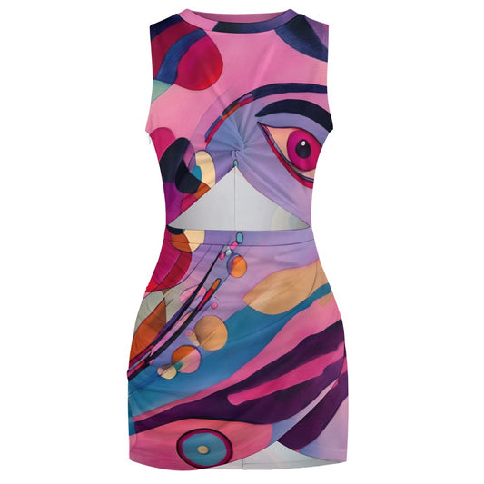 Eye on You Knotted Mini Wrap Dress