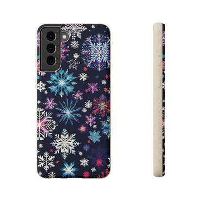 Elegant Snowflakes EcoElegance Biodegradable Cases 🌱