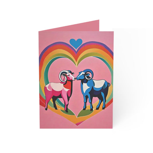 Rams in Love Eco-Friendly Valentine Card 🌳