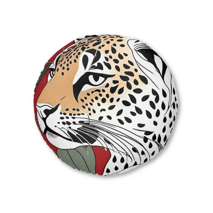 Leopard Head Palette Plush Round Floor Pillow