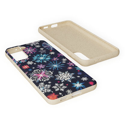 Elegant Snowflakes EcoElegance Biodegradable Cases 🌱