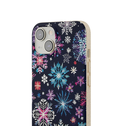 Elegant Snowflakes EcoElegance Biodegradable Cases 🌱