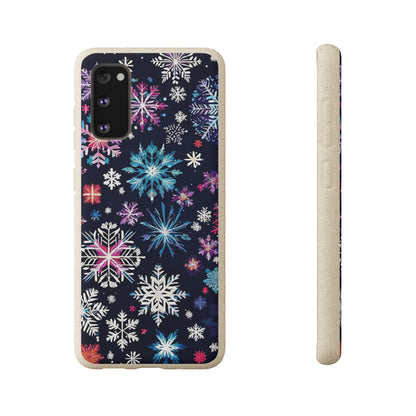 Elegant Snowflakes EcoElegance Biodegradable Cases 🌱