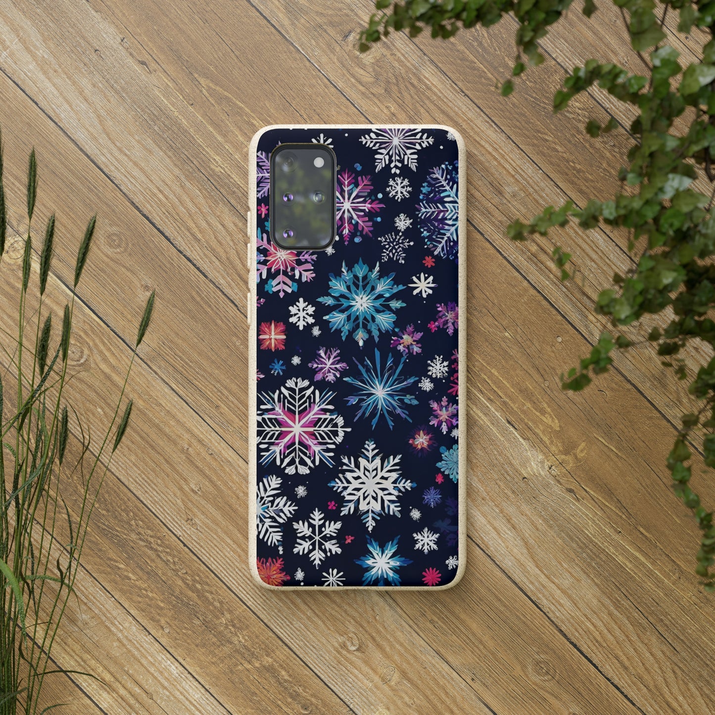 Elegant Snowflakes EcoElegance Biodegradable Cases 🌱