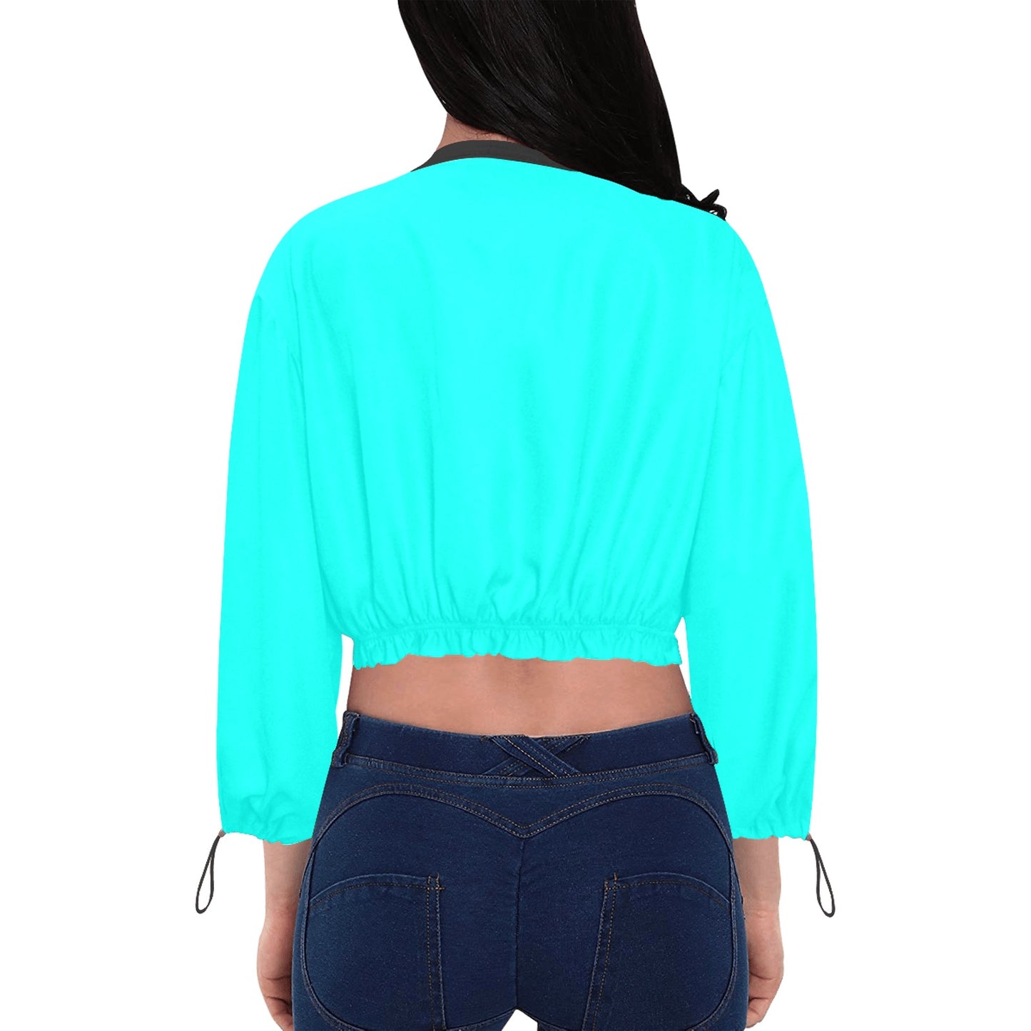 Day Glow Solids Chiffon Cropped Jacket