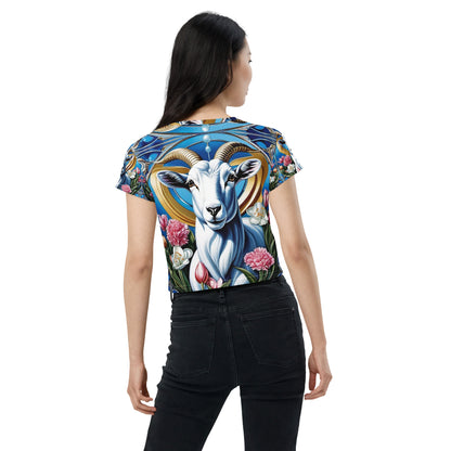 Capricorn's Carnations Crop Tee