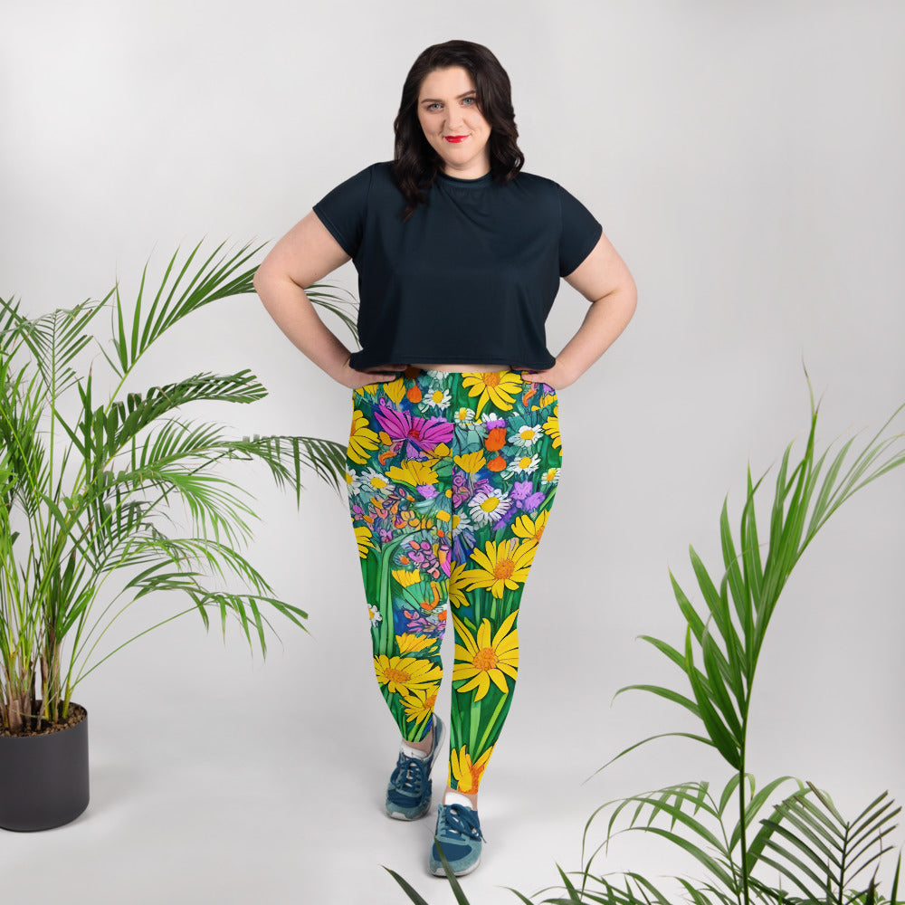 Daisy Bouquet Plus Size Leggings