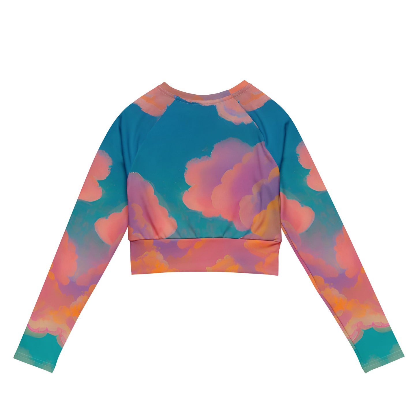 Roseate Sunset Long-Sleeve Crop Top ♻️✅