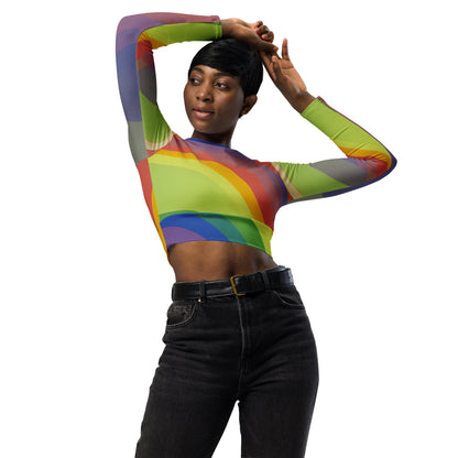 Many Rainbows Long-Sleeve Crop Top ♻️✅