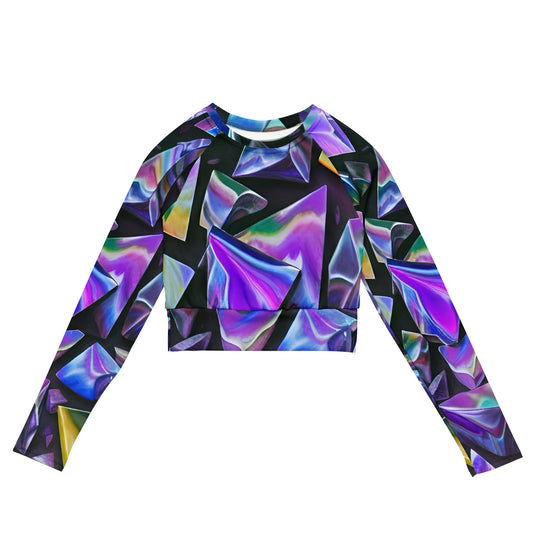 Night Crystals Long-Sleeve Crop Top ♻️ ✅