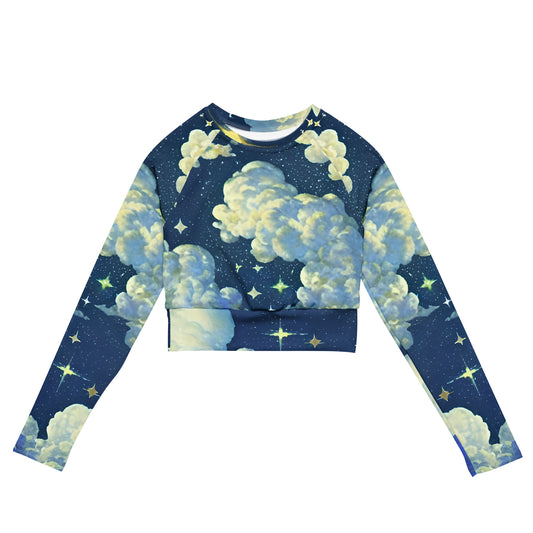 Paradise Sky Long-Sleeve Crop Top ♻️ ✅