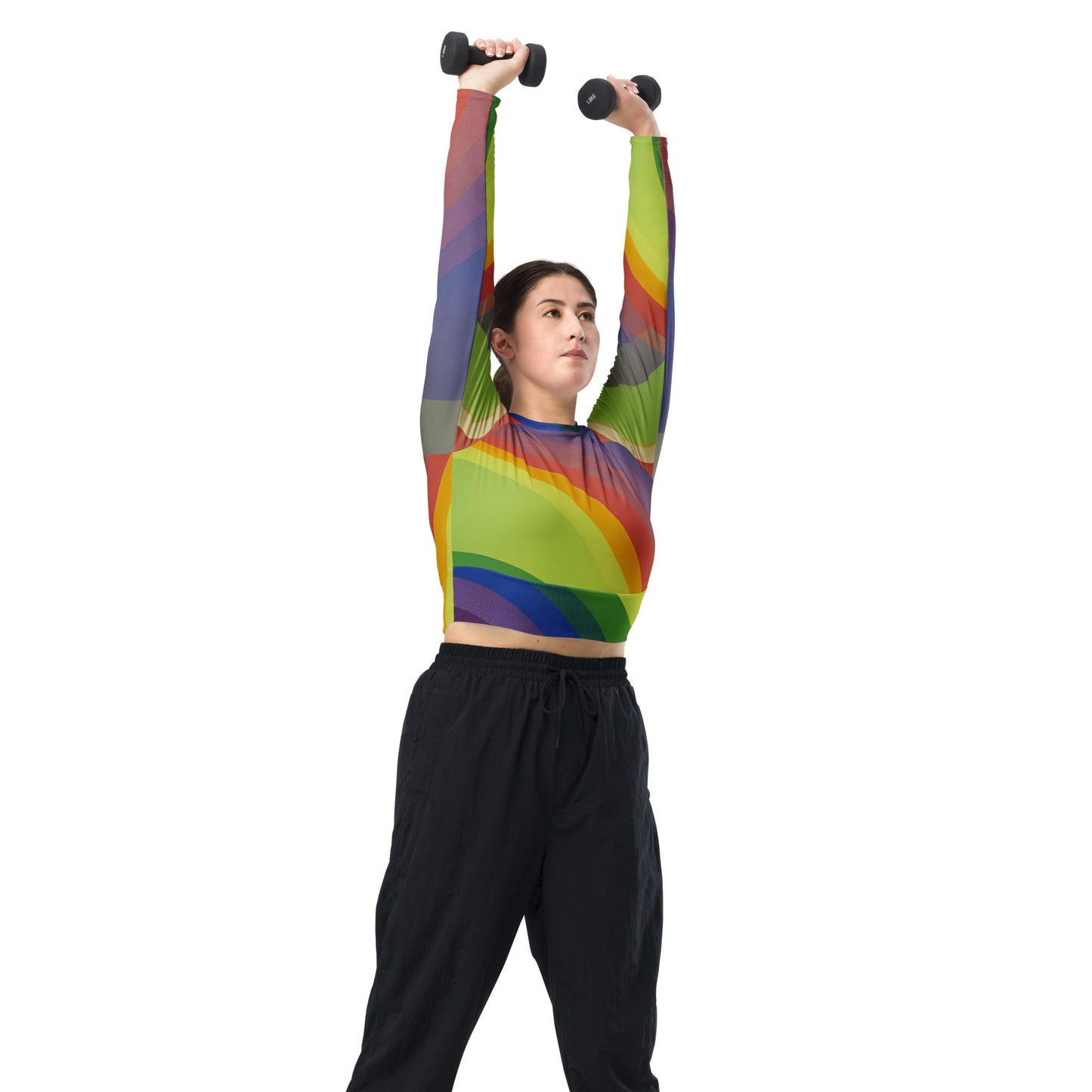 Many Rainbows Long-Sleeve Crop Top ♻️✅