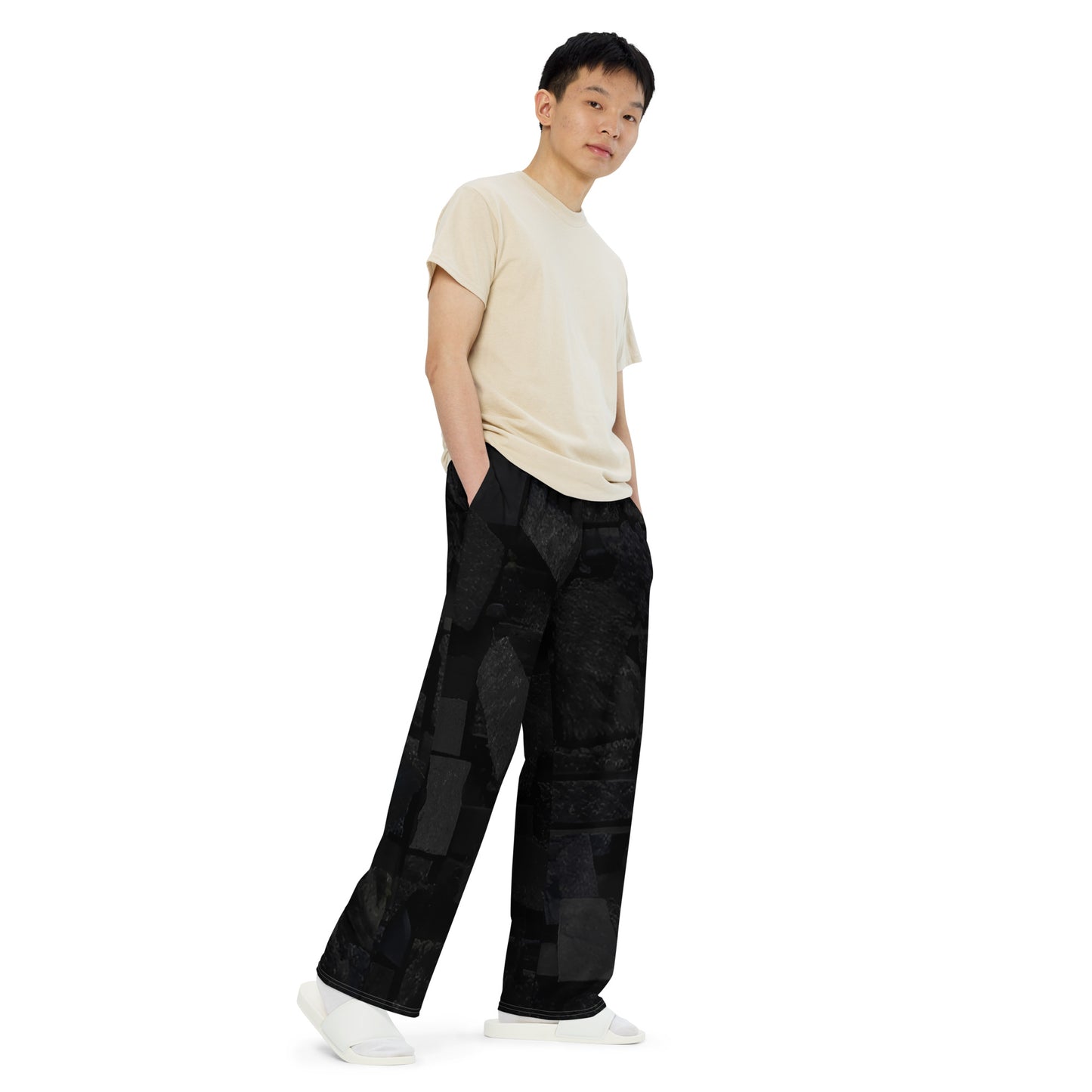 Rough Obsidian unisex wide-leg pants