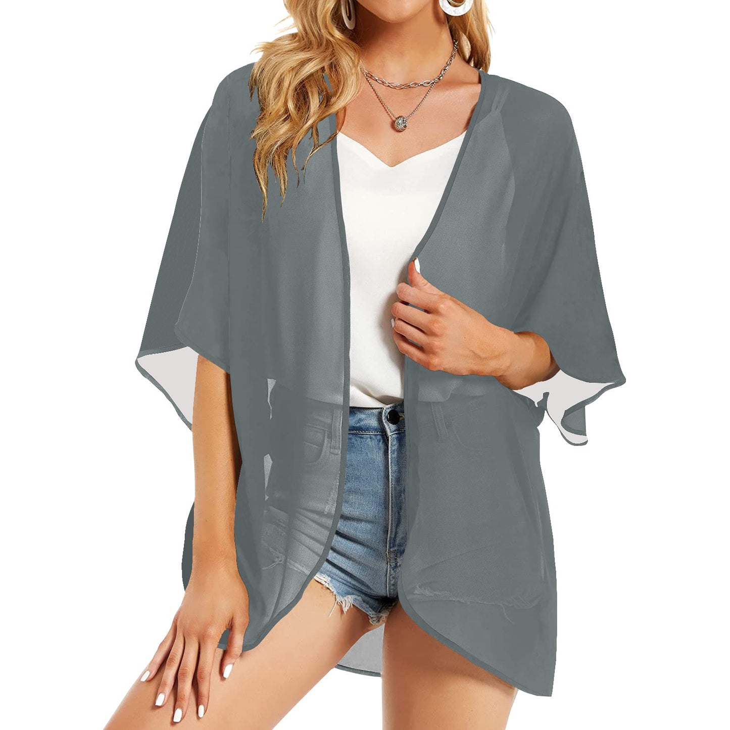 Solid Colors Chiffon Cardigan