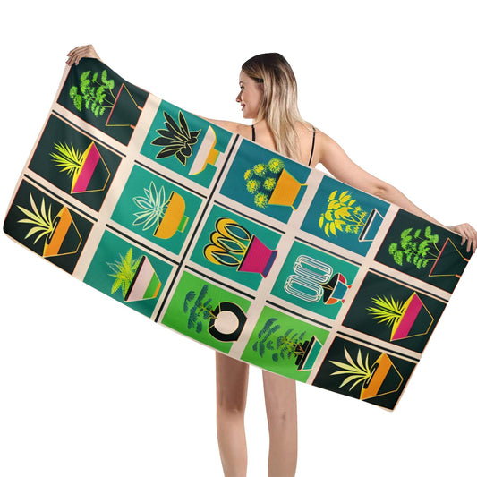 Pluto Plants Microfiber Beach Towel