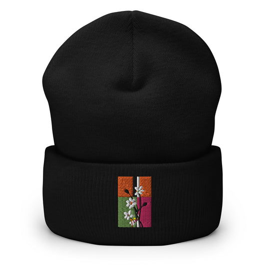 Film Flower Cuffed Beanie