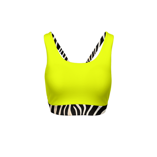 Neon Zebra Form Contour Sports Bra ♻️