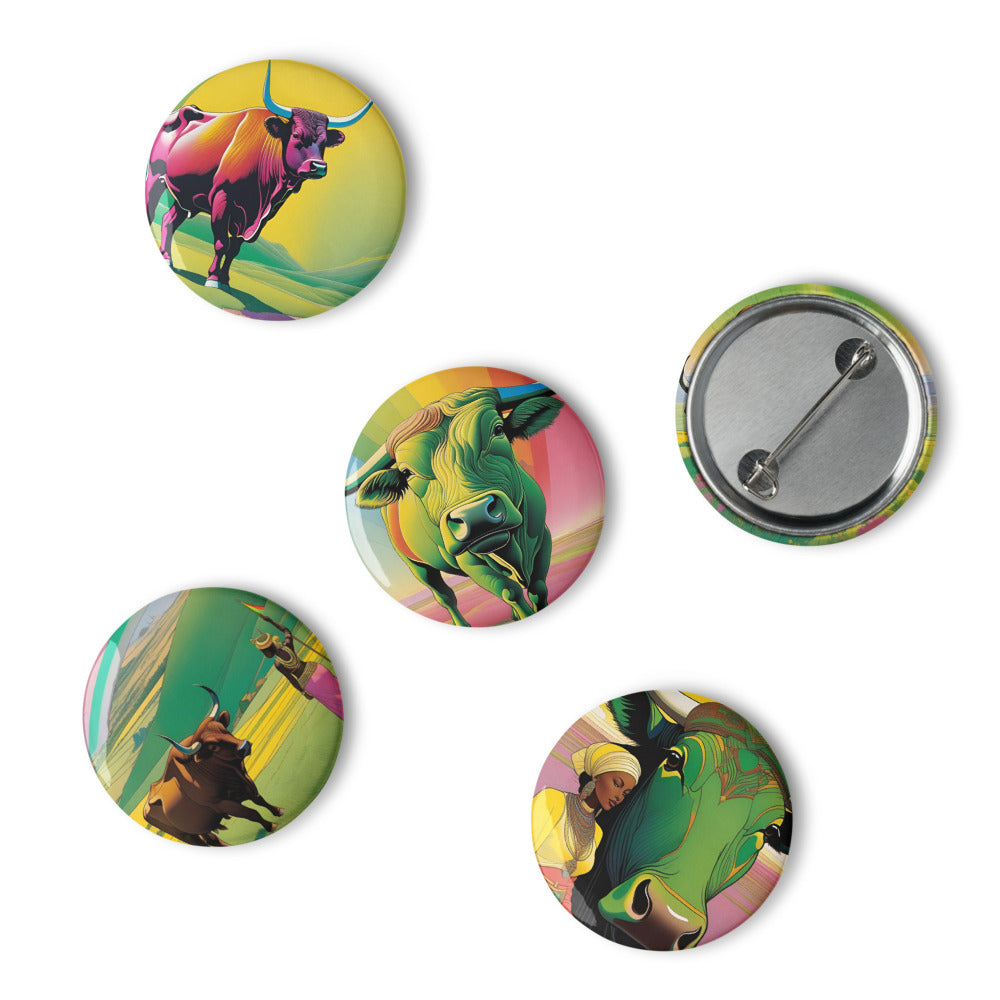 Pastoral Peace Taurus Pinback buttons