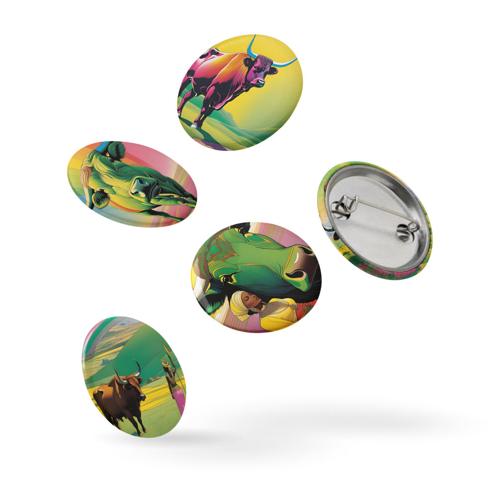 Pastoral Peace Taurus Pinback buttons