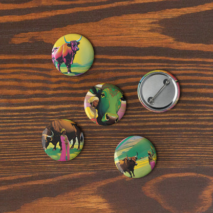 Pastoral Peace Taurus Pinback buttons