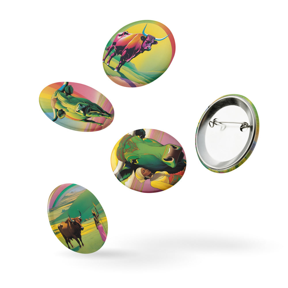 Pastoral Peace Taurus Pinback buttons