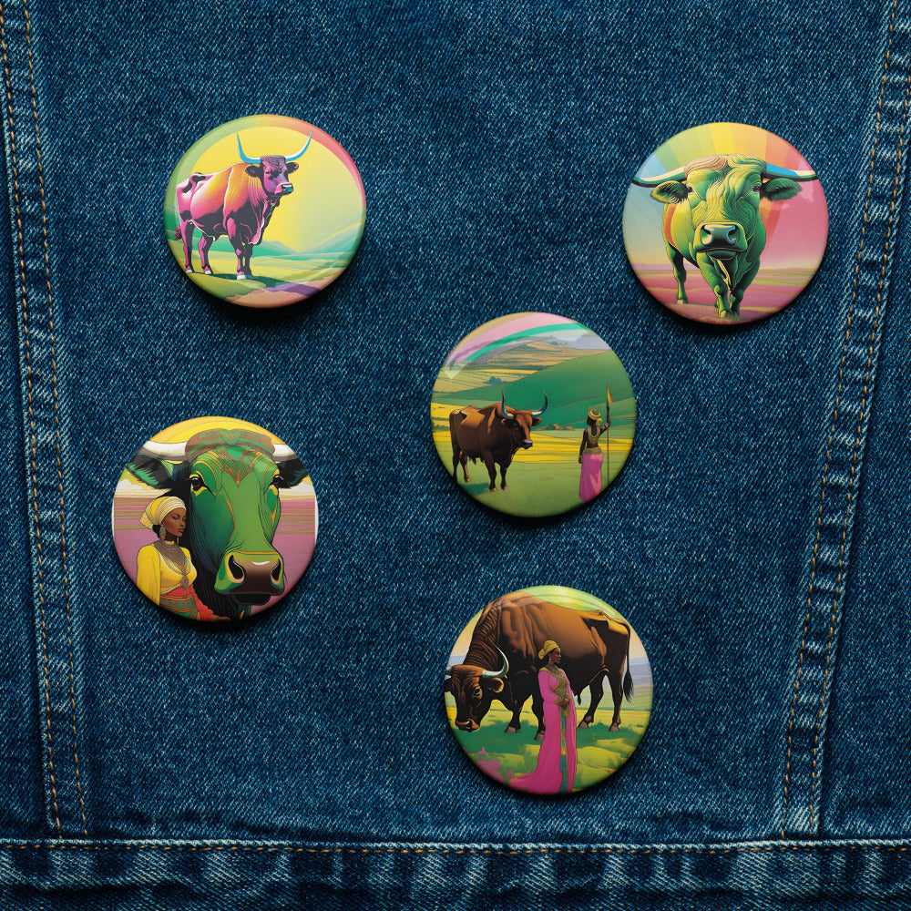 Pastoral Peace Taurus Pinback buttons