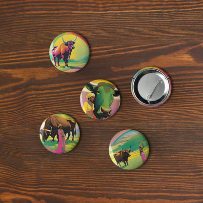 Pastoral Peace Taurus Pinback buttons