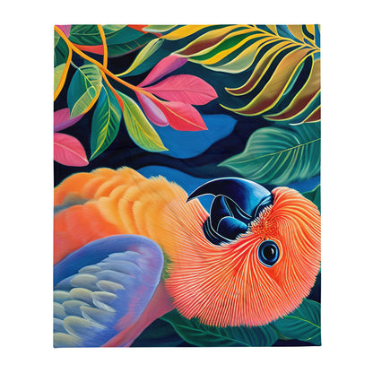 Peach Parrot Silk Touch Throw Blanket