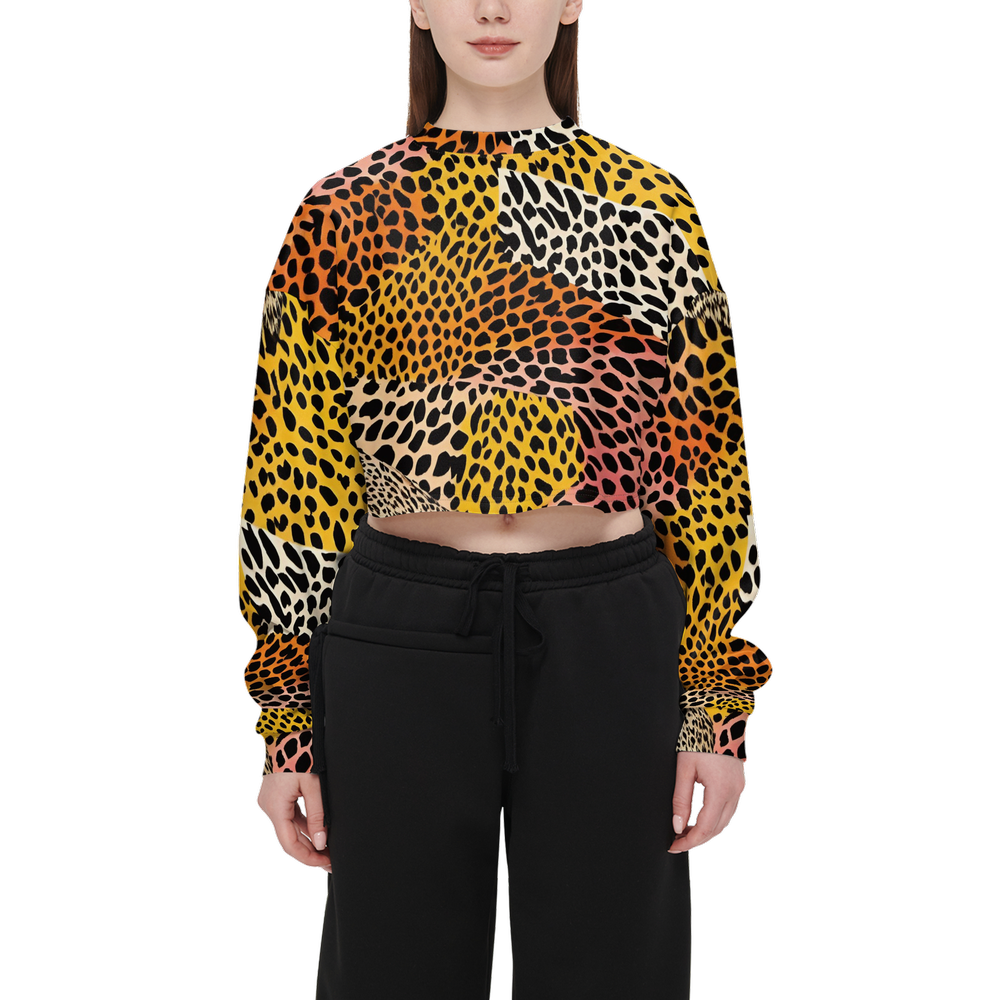 Leopard Medley Cropped Sweatshirt ♻️