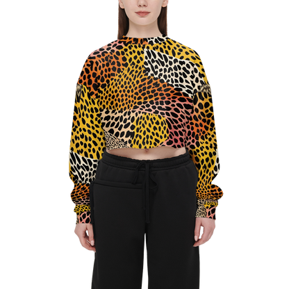 Leopard Medley Cropped Sweatshirt ♻️