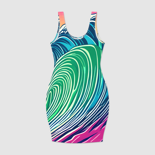 Color Wave Bodycon Dress