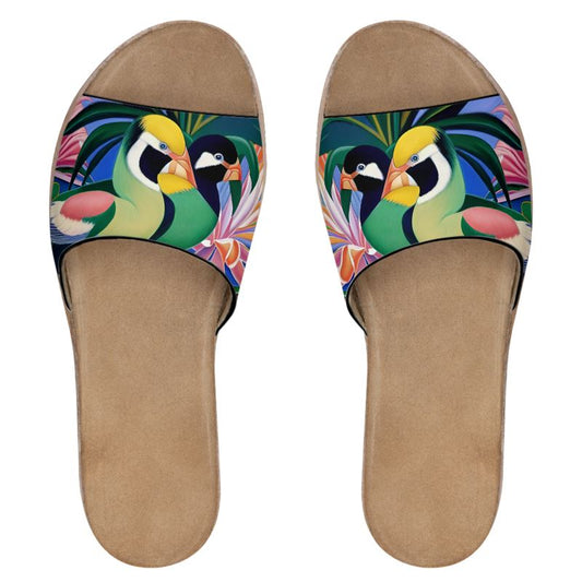 Finch Friends Leather Slides